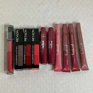 Revlon Lip Kit 10 Set, Kiss Plumping, Cushion Tint & Satin Ink Mix Shades